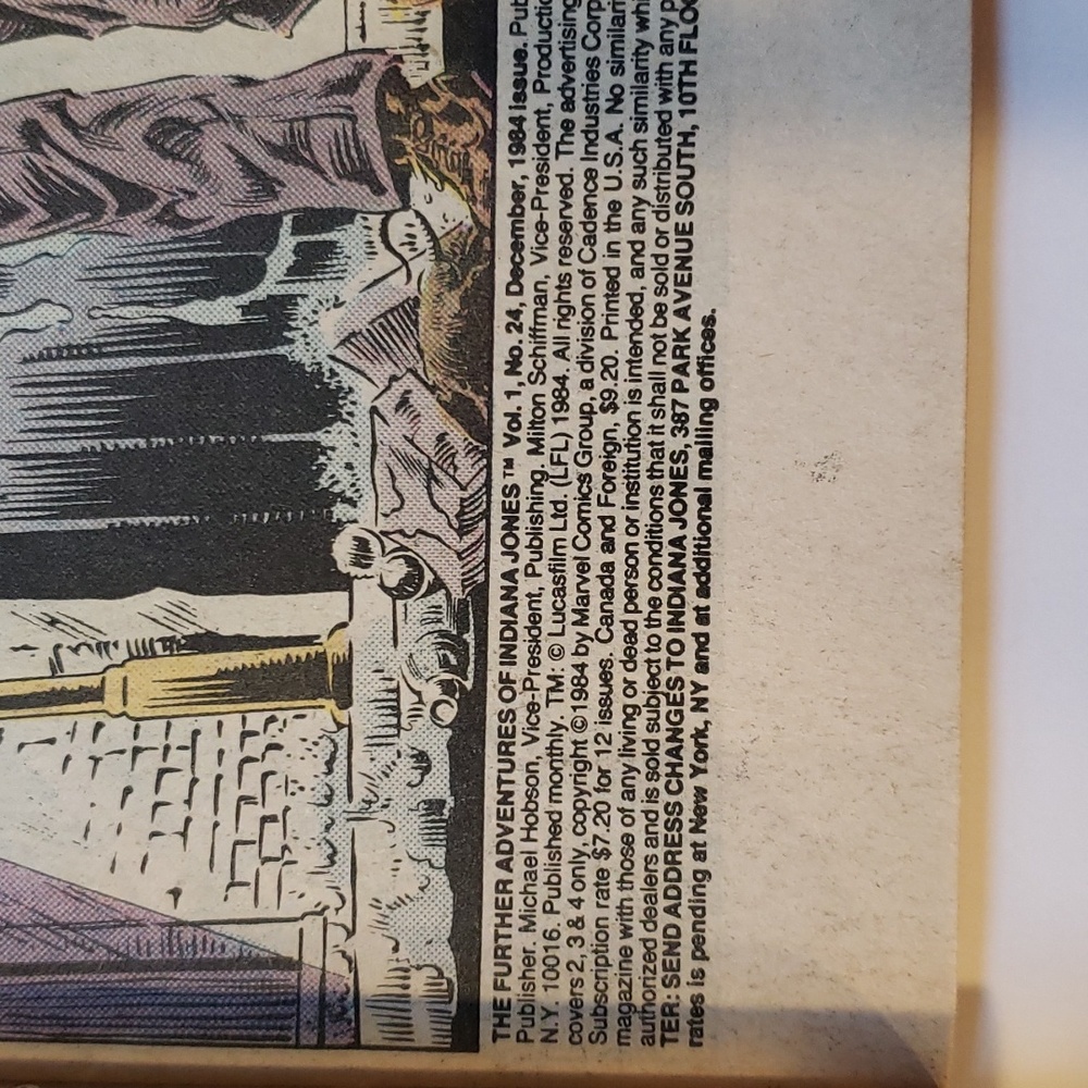 Vintage Further Adventures of Indiana Jones Vol 1 #24 Dec 1984 Marvel Comic - Picture 15 of 16